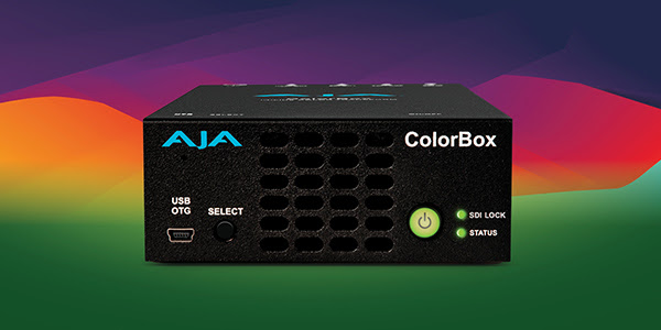 The front of the Colorbox unit with a colorful background
